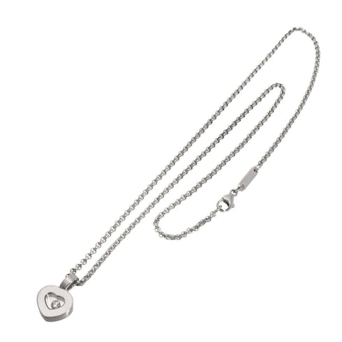 Heart Pendant Necklace 18K White Gold
