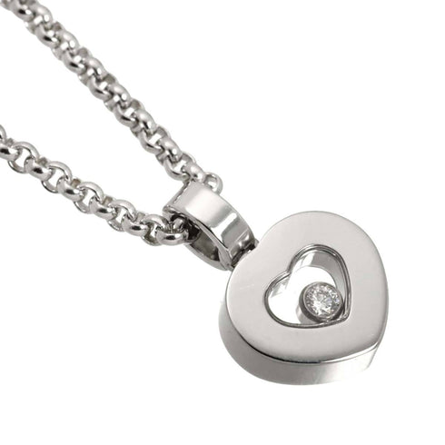 Heart Pendant Necklace 18K White Gold