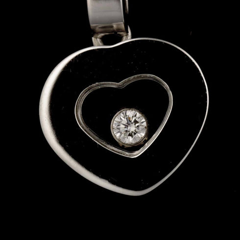 Heart Pendant Necklace 18K White Gold