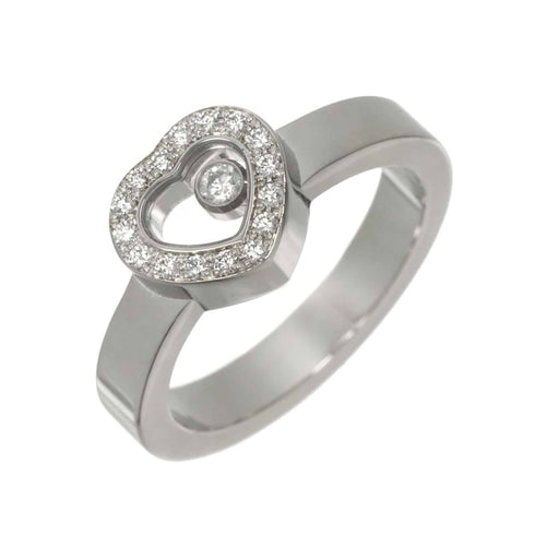 Happy Diamond Heart Ring 18K White Gold