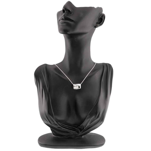 Pendant Necklace 18K White Gold 42cm With Diamond