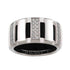 Band Ring Rubber and 18K White Gold with Diamond