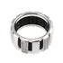 Band Ring Rubber and 18K White Gold with Diamond