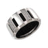 Band Ring Rubber and 18K White Gold with Diamond