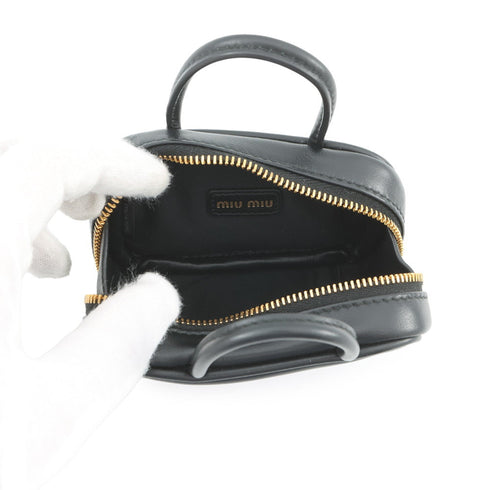 Handbag Charm Leather Black