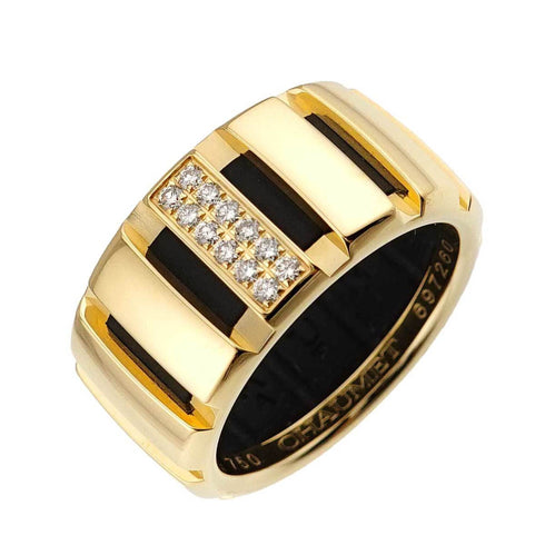 Class One Ring Rubber and 18K Yellow Gold Medium