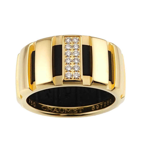 Class One Ring Rubber and 18K Yellow Gold Medium