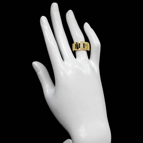 Class One Ring Rubber and 18K Yellow Gold Medium