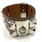 Medor Bracelet Swift Leather Cyan and Etoupe