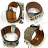Medor Bracelet Swift Leather Cyan and Etoupe