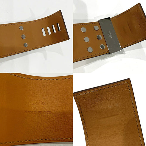 Medor Bracelet Swift Leather Cyan and Etoupe