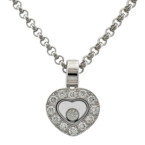 Pendant Necklace 18K White Gold and Diamond