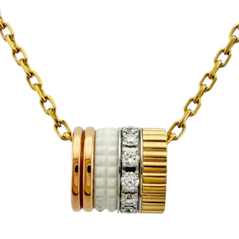 Quatre Pendant Necklace 18K Tricolor Gold