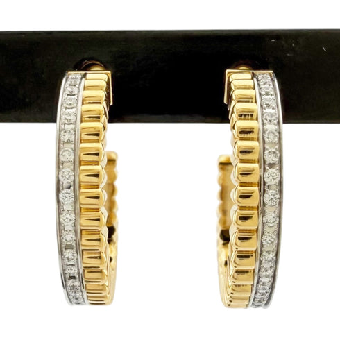 Earrings Hoop 18K White Gold and 18K Yellow Gold