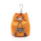 Charm Leather and Nylon Brown and Orange Handbag Charm