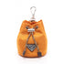 Charm Leather and Nylon Brown and Orange Handbag Charm