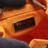 Charm Leather and Nylon Brown and Orange Handbag Charm