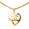 CC Logo Chain Heart Pendant Necklace Metal