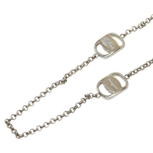 Vara Plate Motif Pendant Necklace Silver Metal