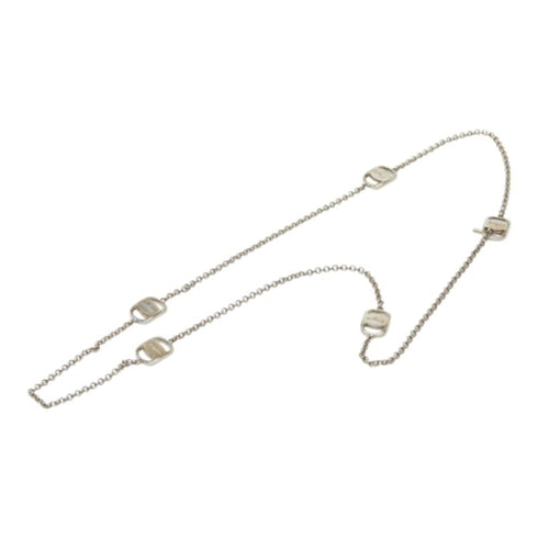 Vara Plate Motif Pendant Necklace Silver Metal