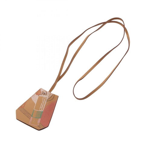 Clochette Pendant Necklace Leather Brown Multi-color