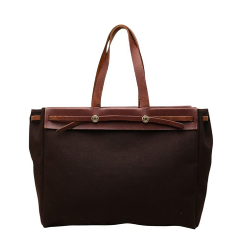 Herbag Cabas Toile and Leather MM
