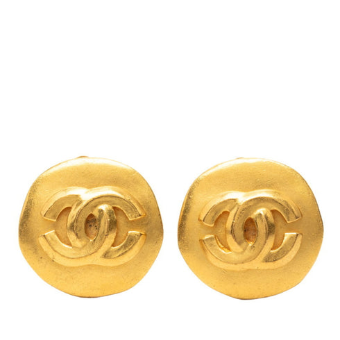 CC Logo Clip-On Earrings Metal Gold-Tone Metal