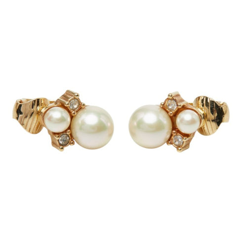 Clip-On Earrings Pearl Clip-On Gold-Tone Metal
