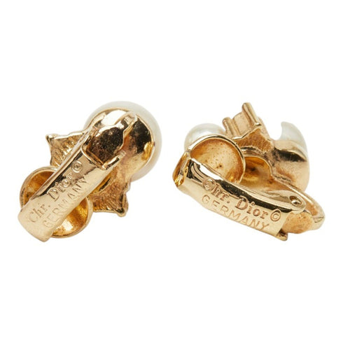 Clip-On Earrings Pearl Clip-On Gold-Tone Metal