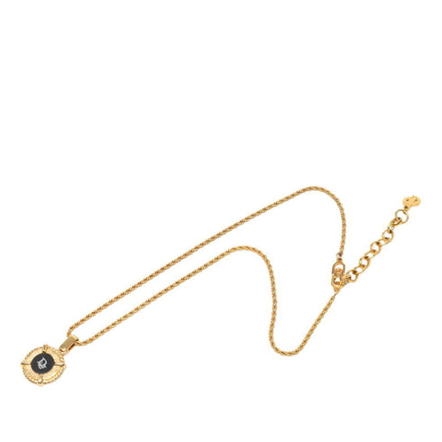 Pendant Necklace Gold With Black Plating