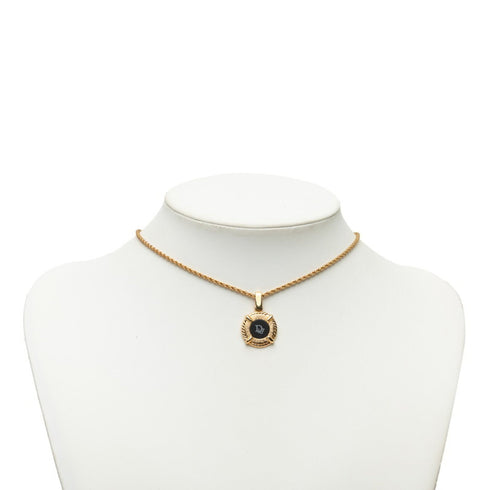 Pendant Necklace Gold With Black Plating