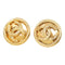 CC Logo Round Clip-On Earrings Metal Gold-Tone Metal
