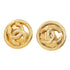 CC Logo Round Clip-On Earrings Metal Gold-Tone Metal