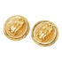 CC Logo Round Clip-On Earrings Metal Gold-Tone Metal