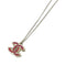 Pendant Necklace Metal Gold and Red