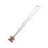 Pendant Necklace Metal Gold and Red