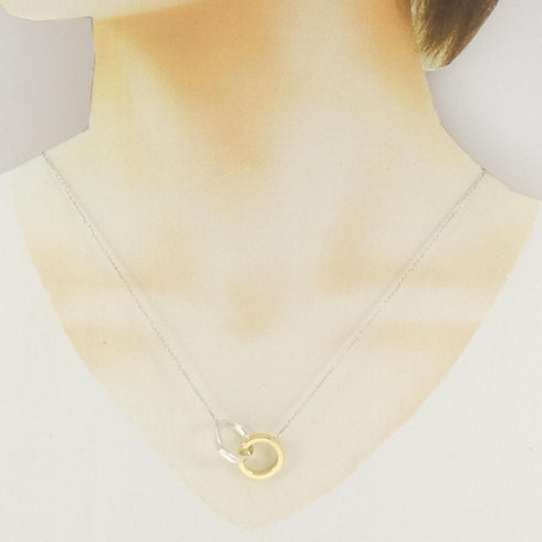 1837 Interlocking Pendant Necklace Sterling Silver and 18K Yellow Gold