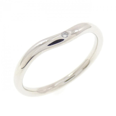 Curved 1P Ring Platinum with Diamond