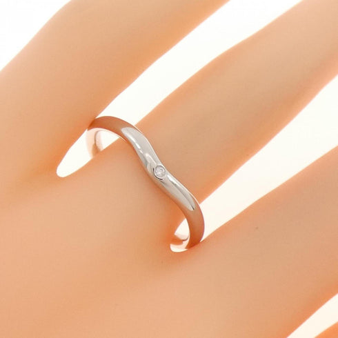 Curved 1P Ring Platinum with Diamond