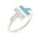 Band Ring 18K White Gold with Diamond and Turquoise