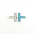 Band Ring 18K White Gold with Diamond and Turquoise