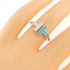 Band Ring 18K White Gold with Diamond and Turquoise