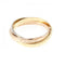 Vendome Louis Cartier Band Ring 18K Tricolor Gold