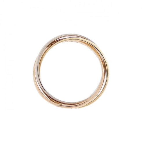 Vendome Louis Cartier Band Ring 18K Tricolor Gold