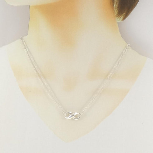 Figure Eight Pendant Necklace Sterling Silver