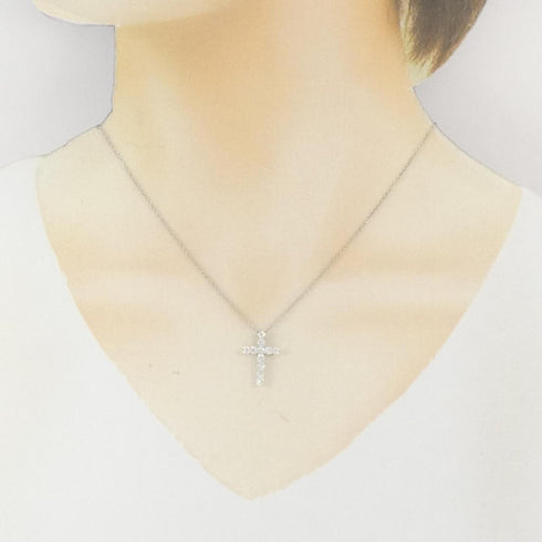 Cross Pendant Necklace Platinum with Diamond