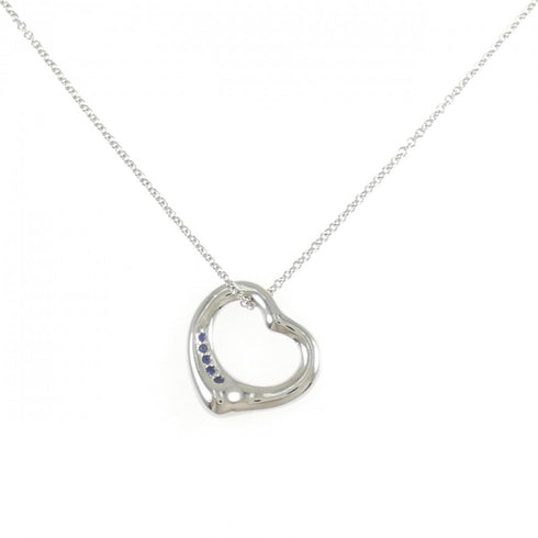 Open Heart Pendant Necklace Platinum 15.3mm