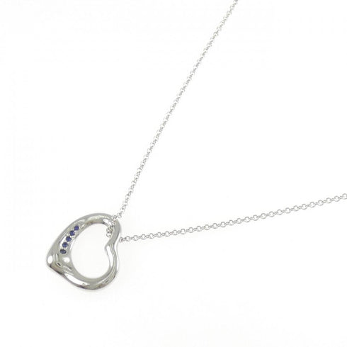 Open Heart Pendant Necklace Platinum 15.3mm