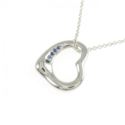 Open Heart Pendant Necklace Platinum 15.3mm