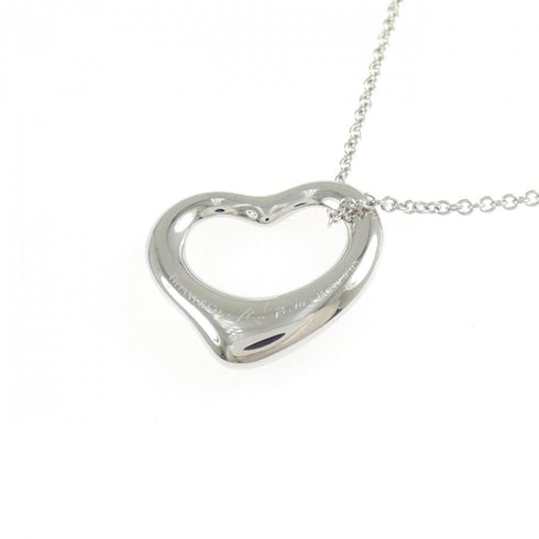 Open Heart Pendant Necklace Platinum 15.3mm